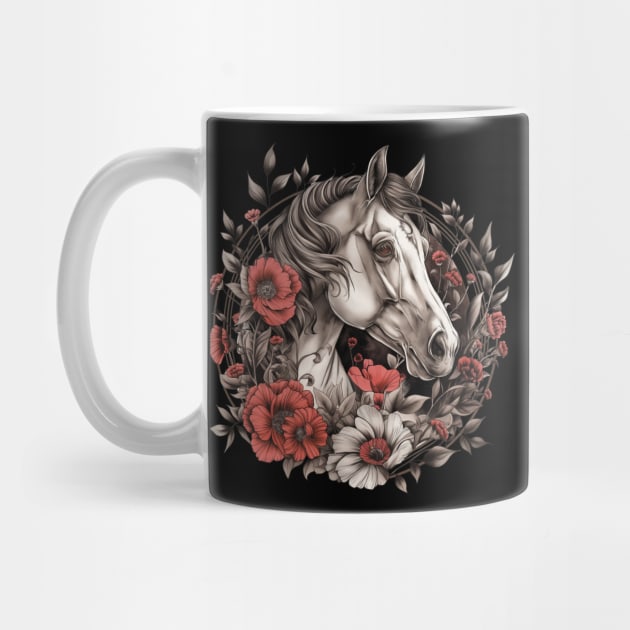 Floral Horse Design by Mary_Momerwids